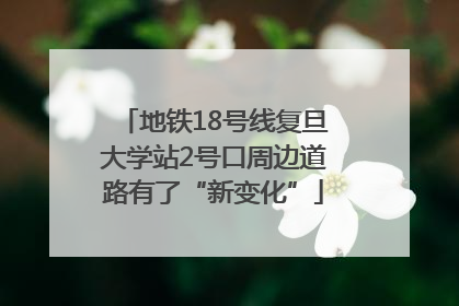 地铁18号线复旦大学站2号口周边道路有了“新变化”