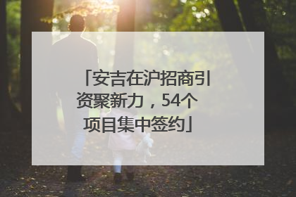 安吉在沪招商引资聚新力，54个项目集中签约