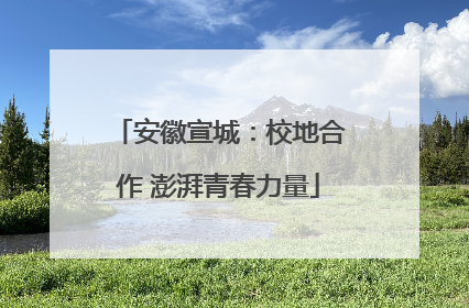 安徽宣城：校地合作 澎湃青春力量
