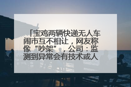宝鸡两辆快递无人车闹市互不相让，网友称像“吵架”，公司：监测到异常会有技术或人为干预处置