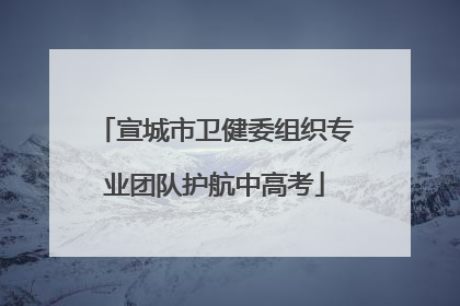 宣城市卫健委组织专业团队护航中高考