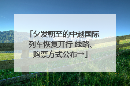 夕发朝至的中越国际列车恢复开行 线路、购票方式公布→