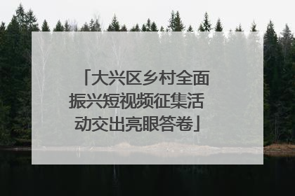 大兴区乡村全面振兴短视频征集活动交出亮眼答卷