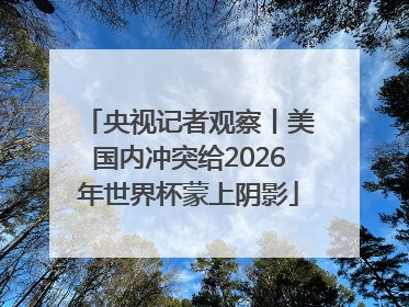 央视记者观察丨美国内冲突给2026年世界杯蒙上阴影