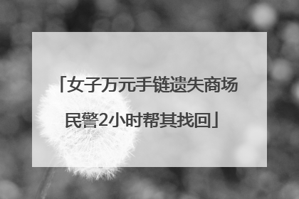 女子万元手链遗失商场 民警2小时帮其找回