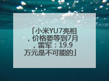 小米YU7亮相，价格要等到7月，雷军：19.9万元是不可能的