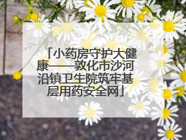 小药房守护大健康——敦化市沙河沿镇卫生院筑牢基层用药安全网