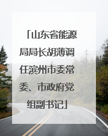 山东省能源局局长胡薄调任滨州市委常委、市政府党组副书记