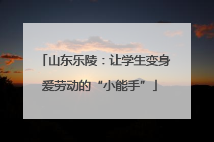 山东乐陵：让学生变身爱劳动的“小能手”