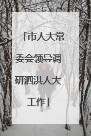 市人大常委会领导调研泗洪人大工作