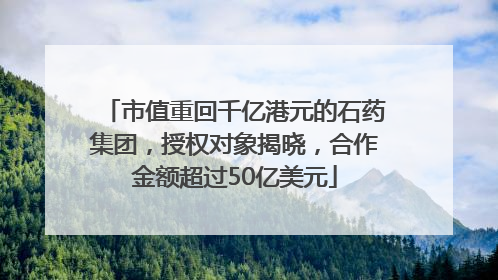 市值重回千亿港元的石药集团，授权对象揭晓，合作金额超过50亿美元