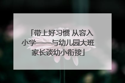 带上好习惯 从容入小学——与幼儿园大班家长谈幼小衔接