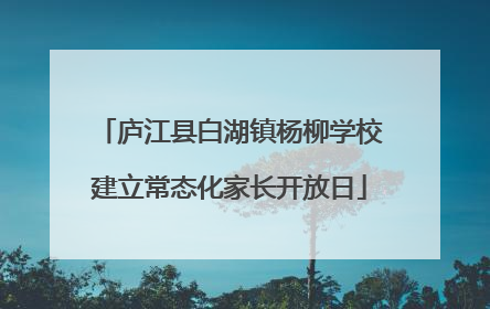 庐江县白湖镇杨柳学校建立常态化家长开放日