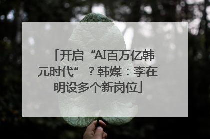开启“AI百万亿韩元时代”？韩媒：李在明设多个新岗位