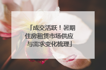 成交活跃！暑期住房租赁市场供应与需求变化梳理