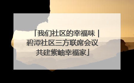 我们社区的幸福味｜碧潭社区三方联席会议共建紫岫幸福家