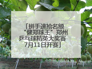 拼手速抢名额 “健郑球王”郑州乒乓球精英大奖赛7月11日开赛
