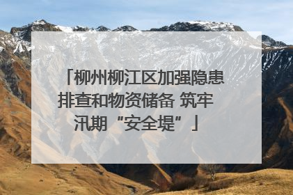 柳州柳江区加强隐患排查和物资储备 筑牢汛期“安全堤”