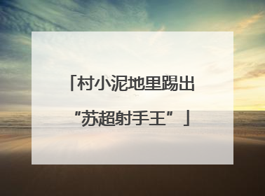 村小泥地里踢出“苏超射手王”
