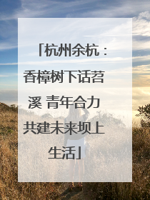 杭州余杭：香樟树下话苕溪 青年合力共建未来坝上生活