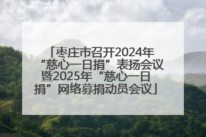 枣庄市召开2024年“慈心一日捐”表扬会议暨2025年“慈心一日捐”网络募捐动员会议