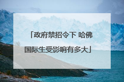 政府禁招令下 哈佛国际生受影响有多大