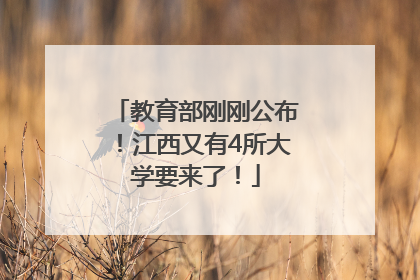 教育部刚刚公布！江西又有4所大学要来了！