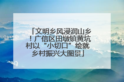 文明乡风浸润山乡！广信区田墩镇黄坑村以“小切口”绘就乡村振兴大图景