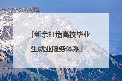 新余打造高校毕业生就业服务体系