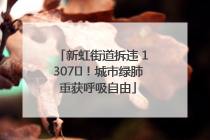 新虹街道拆违 1307㎡！城市绿肺重获呼吸自由