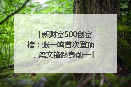 新财富500创富榜：张一鸣首次登顶，梁文锋跻身前十