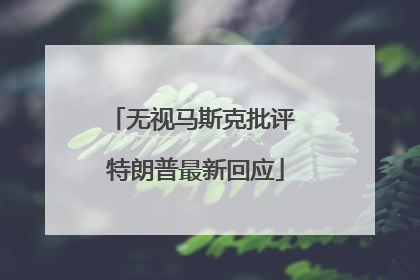 无视马斯克批评 特朗普最新回应