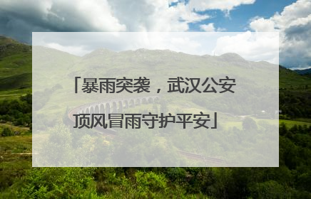 暴雨突袭，武汉公安顶风冒雨守护平安
