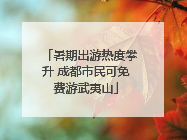 暑期出游热度攀升 成都市民可免费游武夷山