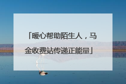 暖心帮助陌生人，马金收费站传递正能量