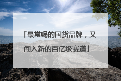 最常喝的国货品牌，又闯入新的百亿级赛道