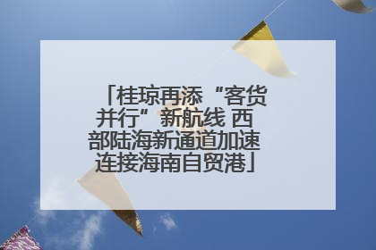 桂琼再添“客货并行”新航线 西部陆海新通道加速连接海南自贸港