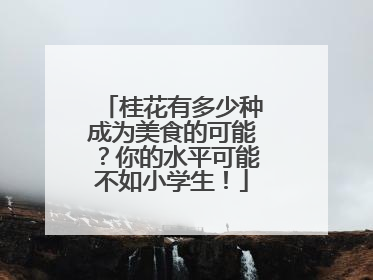 桂花有多少种成为美食的可能？你的水平可能不如小学生！