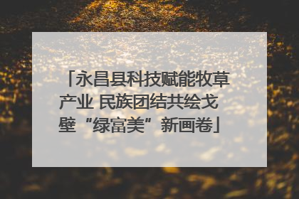 永昌县科技赋能牧草产业 民族团结共绘戈壁“绿富美”新画卷