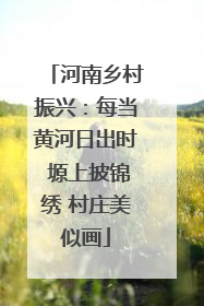 河南乡村振兴：每当黄河日出时 塬上披锦绣 村庄美似画