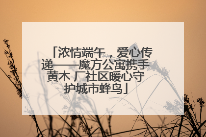 浓情端午，爱心传递——魔方公寓携手黄木 厂社区暖心守护城市蜂鸟