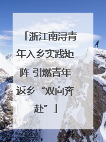 浙江南浔青年入乡实践矩阵 引燃青年返乡“双向奔赴”