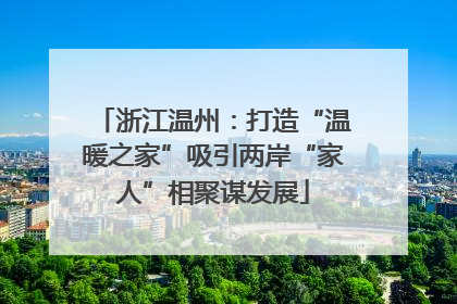 浙江温州：打造“温暖之家”吸引两岸“家人”相聚谋发展