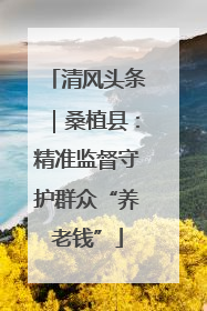 清风头条｜桑植县：精准监督守护群众“养老钱”