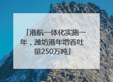 港航一体化实施一年，潍坊港年增吞吐量250万吨