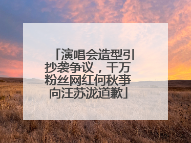 演唱会造型引抄袭争议，千万粉丝网红何秋亊向汪苏泷道歉