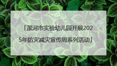 漯河市实验幼儿园开展2025年防灾减灾宣传周系列活动