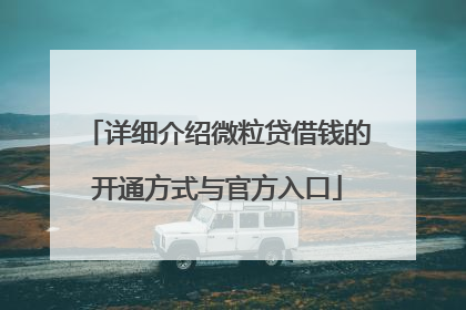 详细介绍微粒贷借钱的开通方式与官方入口