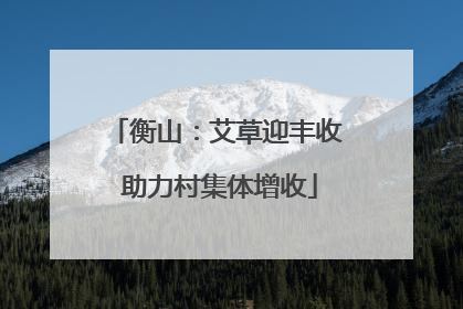 衡山：艾草迎丰收 助力村集体增收