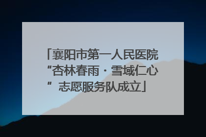 襄阳市第一人民医院“杏林春雨・雪域仁心”志愿服务队成立
